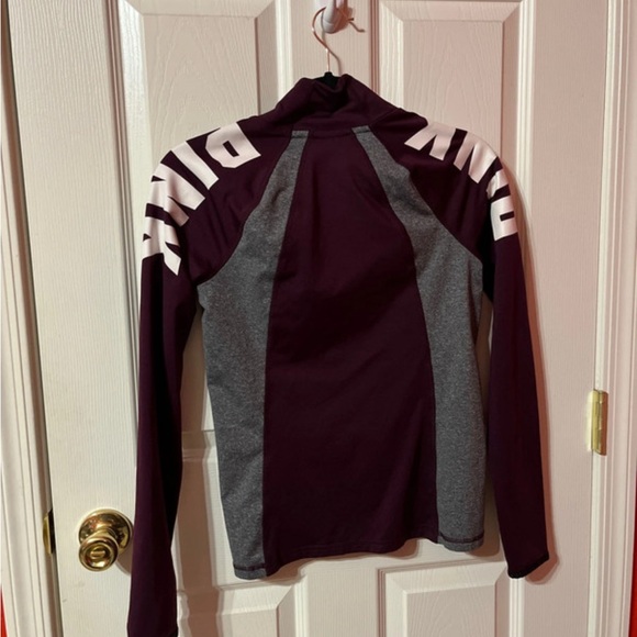 Women's Maroon and Gray Quarter-Zip Top - Picture 2 of 2